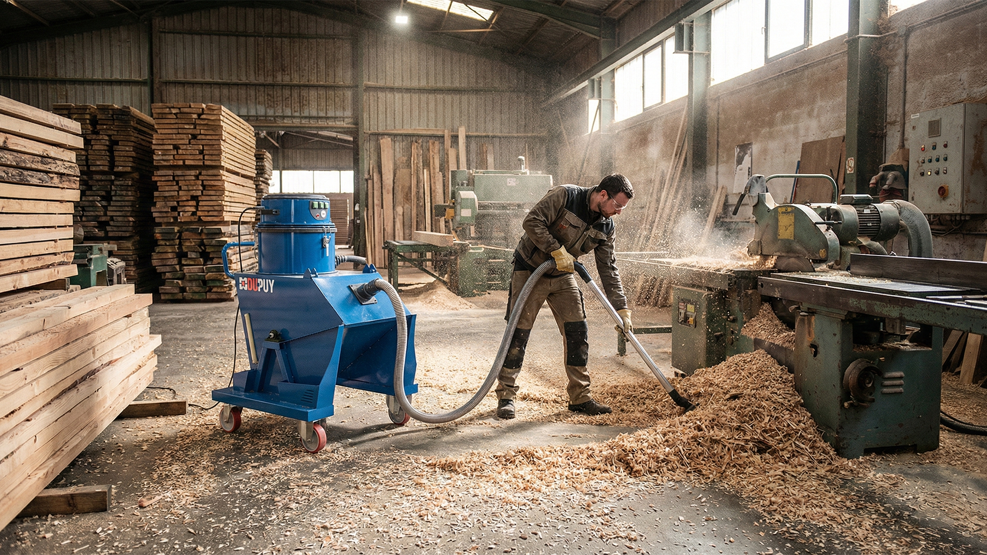 Aspirateur industriel menuiserie scierie